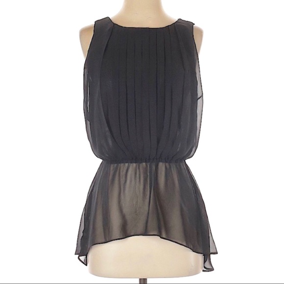Bisou Bisou Tops - Bisou Bisou Black Sleeveless Peplum Top Sz L